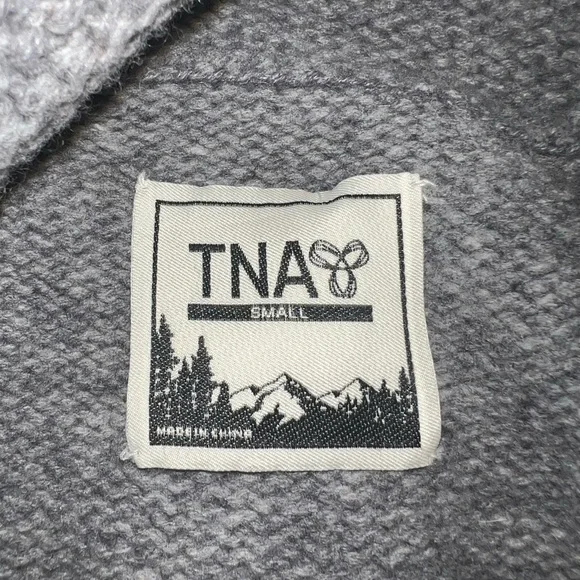 Y2K TNA Grey and Cream Zip-up Wool Sweater - Picture 5 of 6